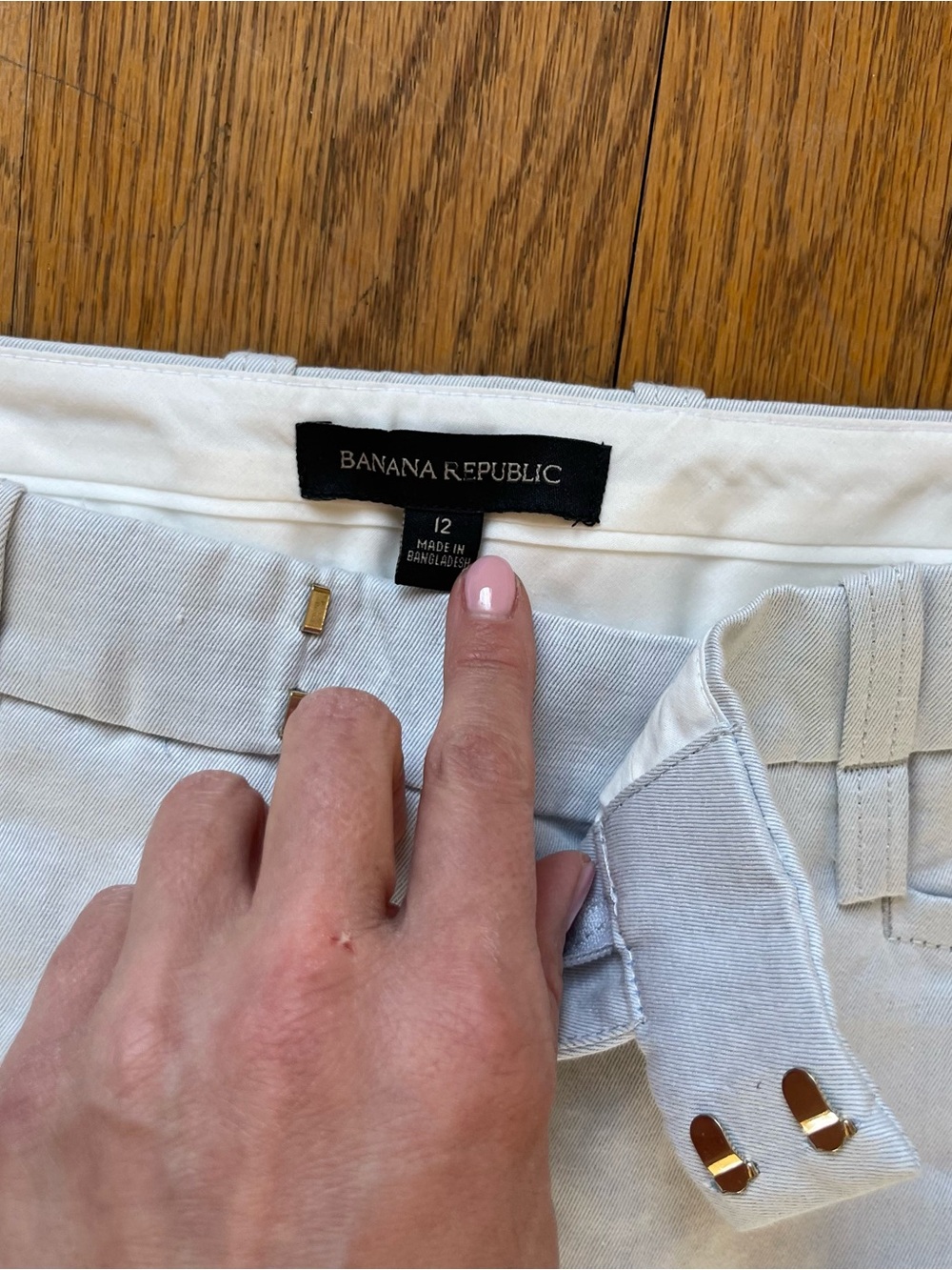 Banana Republic Linen Wide Leg Trouser Light Blue Size 12 NWOT - Picture 4 of 8